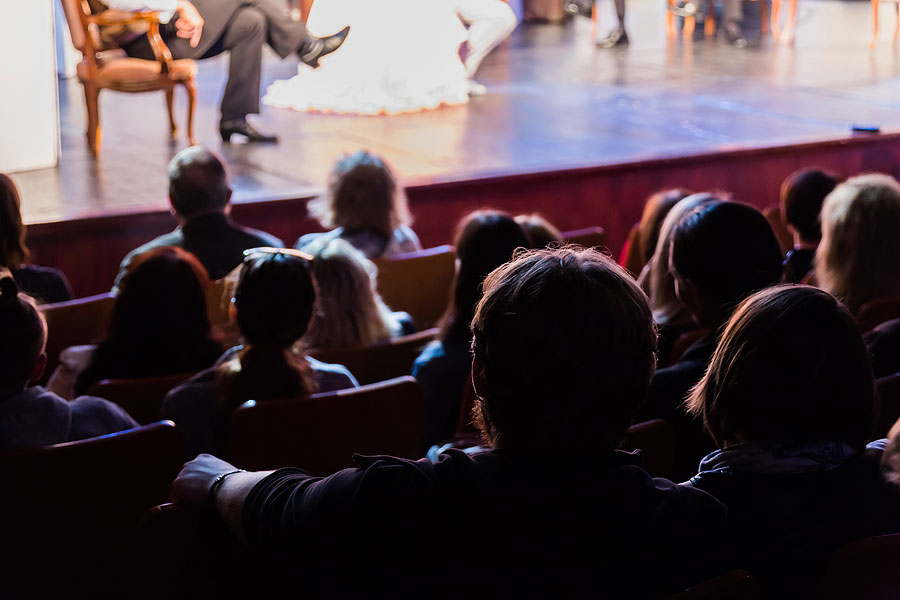 Spectators at a theater performance