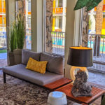 lobby area seating with view of pool